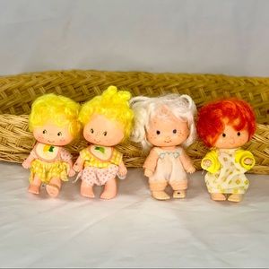 Lot of 4 Baby Strawberry Shortcake dolls - Vintage 1970's/80's